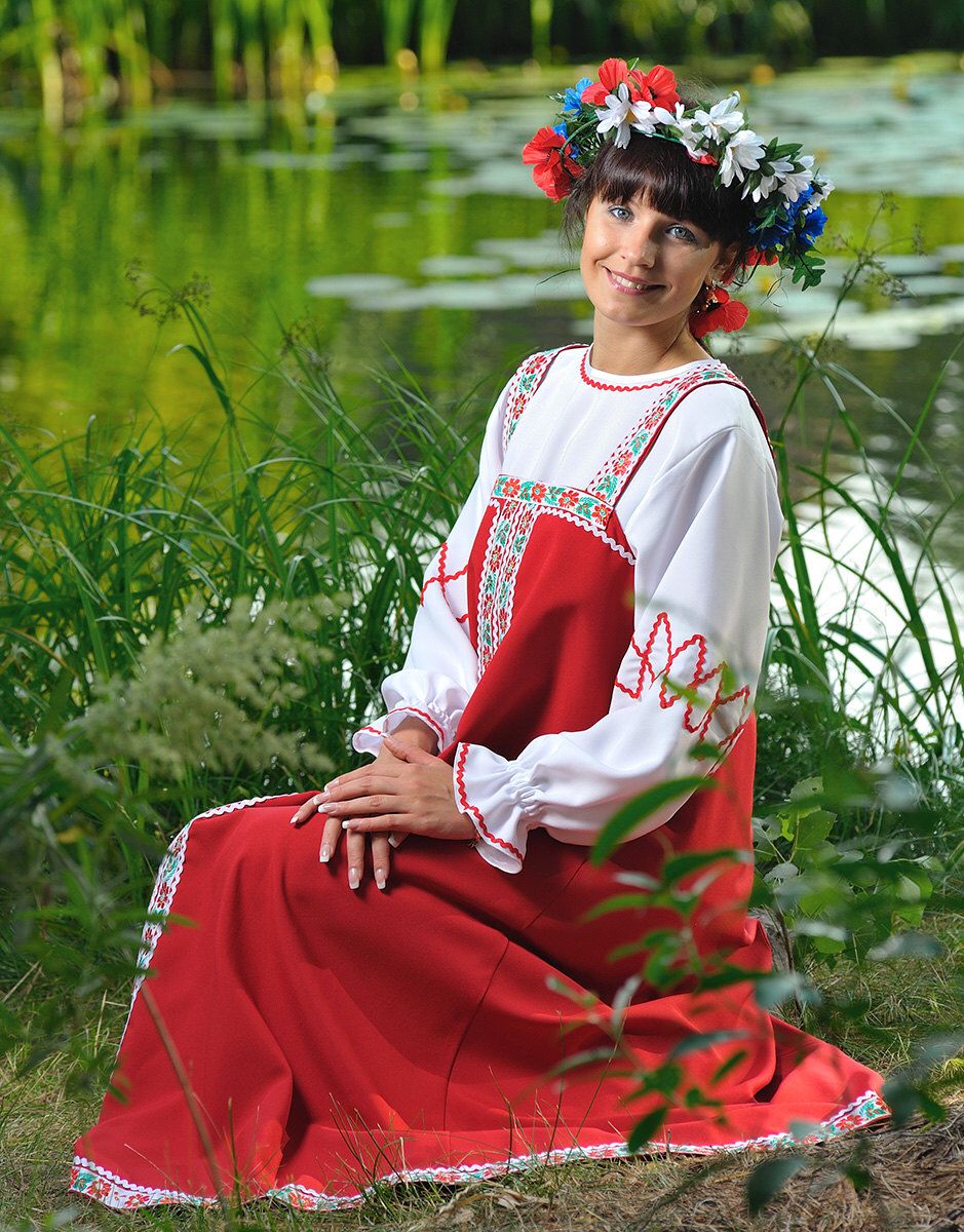Beautiful girl Girls in Slavic costumes in Seoul